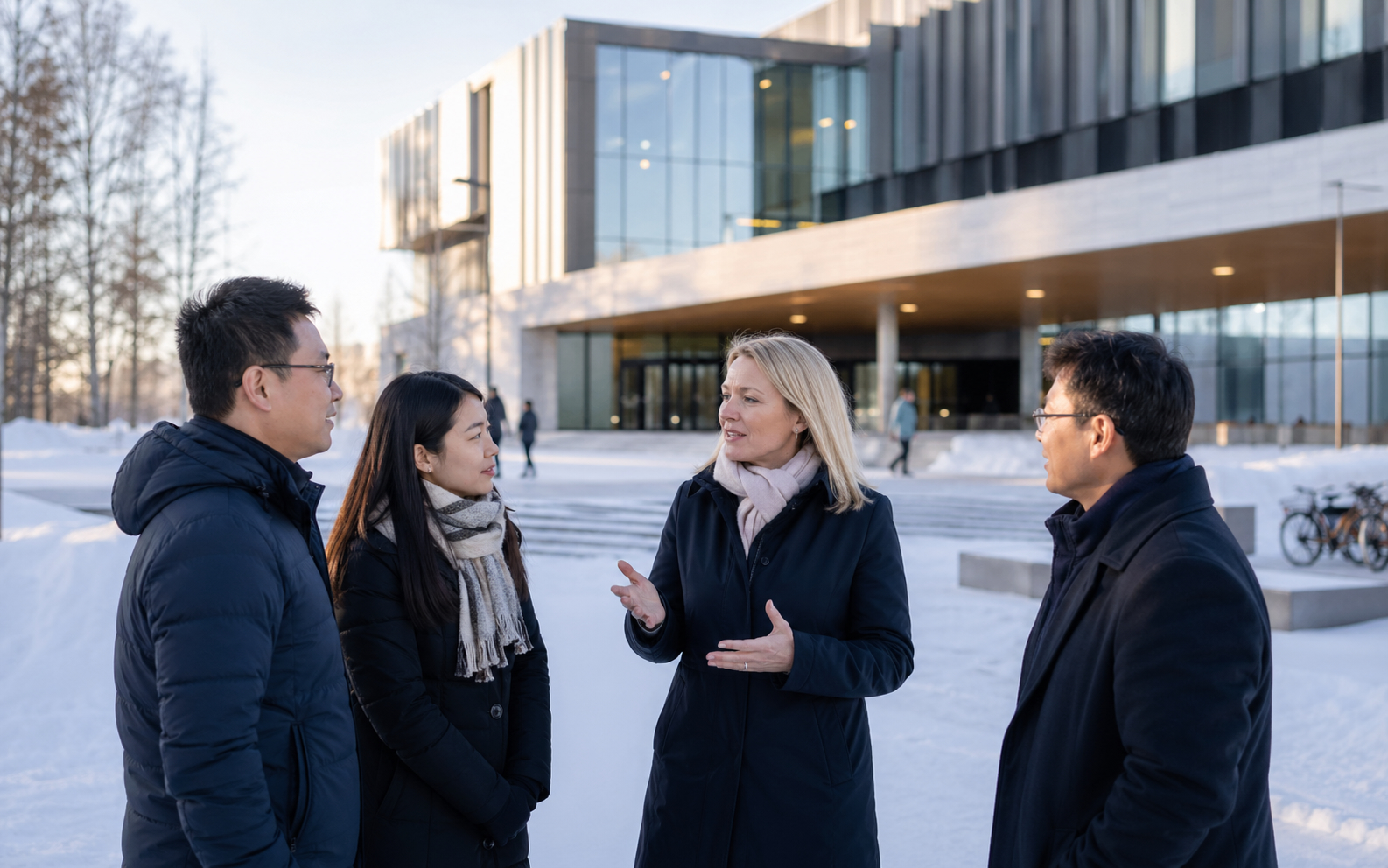 Education delegation visit in Oulu, Finland during winter